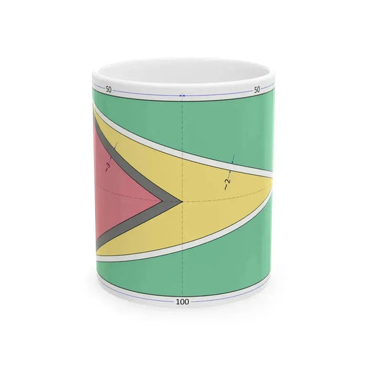 Flag of Guyana construction sheet (Guyana) White Coffee Mug 11oz - Go Mug Yourself