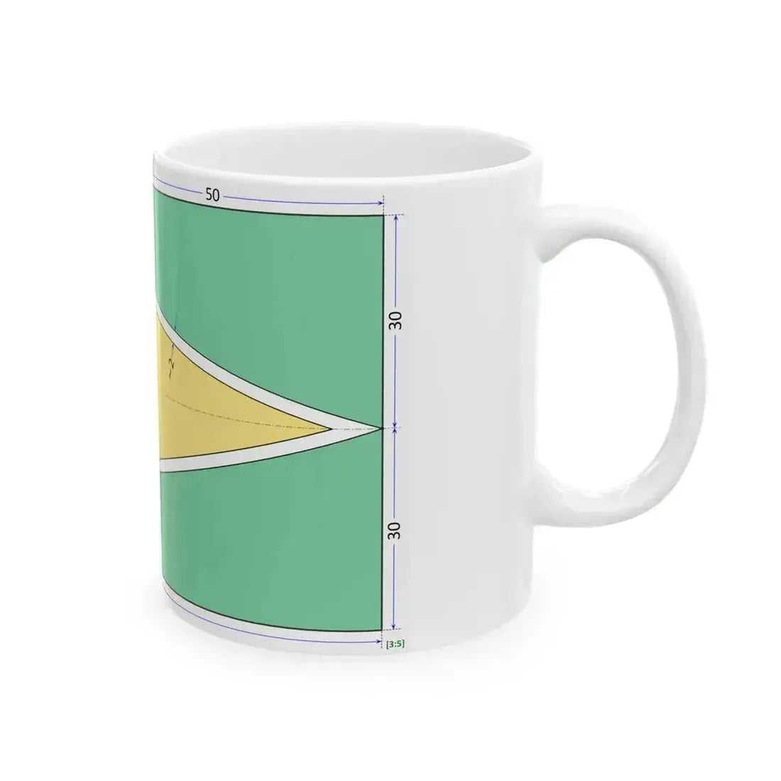 Flag of Guyana construction sheet (Guyana) White Coffee Mug - Go Mug Yourself