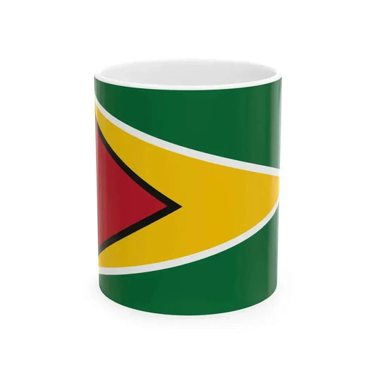Flag of Guyana fringed (Guyana) White Coffee Mug 11oz - Go Mug Yourself