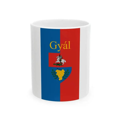 Flag of Gyal vertical (Hungary) White Coffee Mug 11oz - Go Mug Yourself