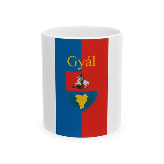 Flag of Gyal vertical (Hungary) White Coffee Mug 11oz - Go Mug Yourself