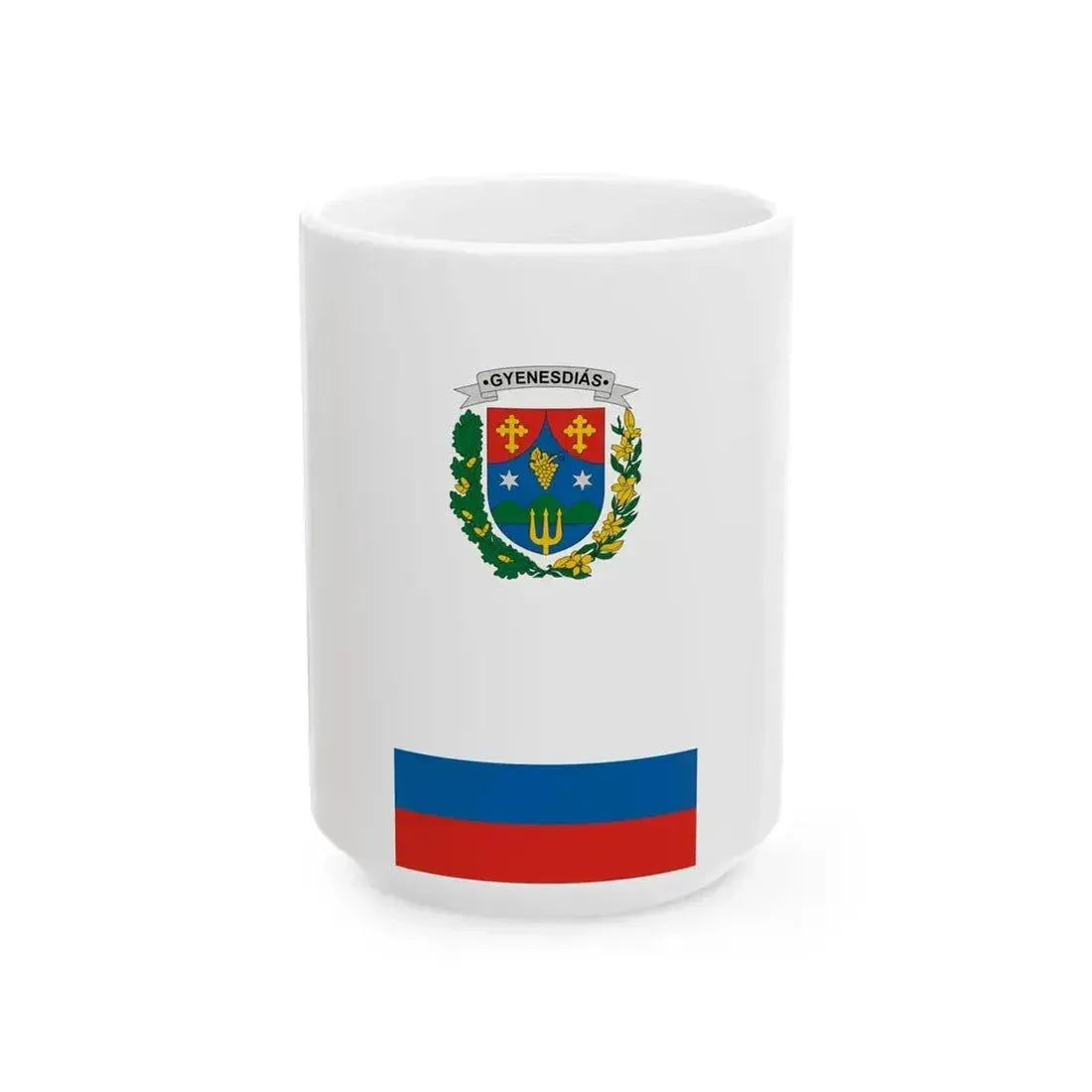 Flag of Gyenesdias vertical (Hungary) White Coffee Mug 15oz - Go Mug Yourself