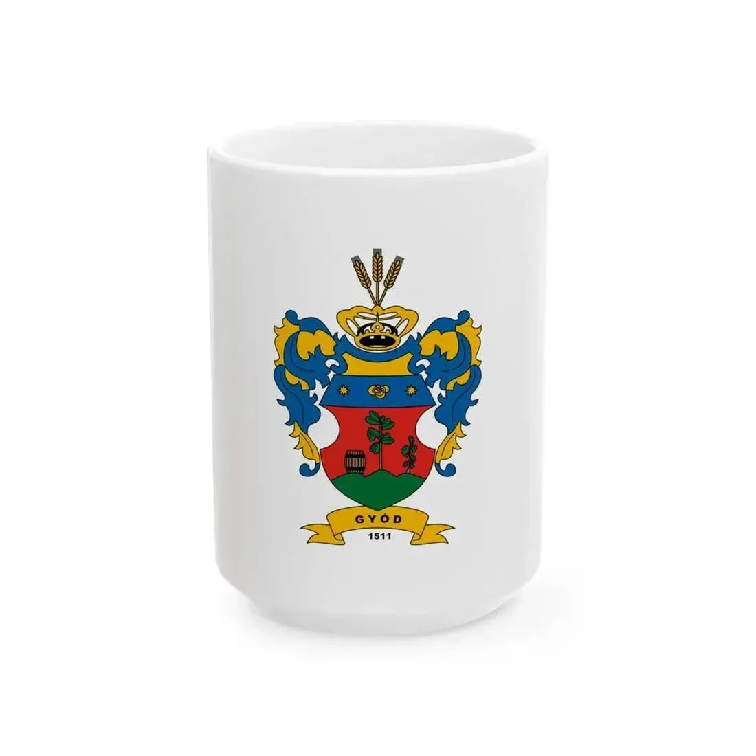 Flag of Gyod (Hungary) White Coffee Mug 15oz - Go Mug Yourself