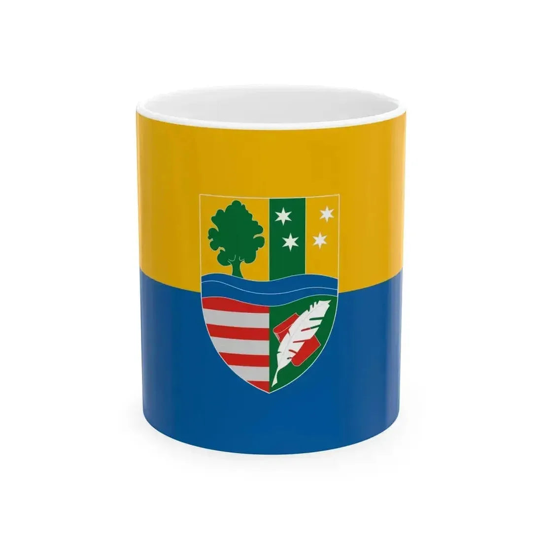 Flag of Gyomro (Hungary) White Coffee Mug 11oz - Go Mug Yourself