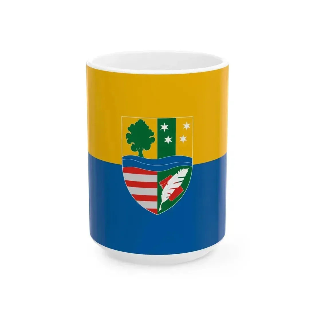 Flag of Gyomro (Hungary) White Coffee Mug 15oz - Go Mug Yourself