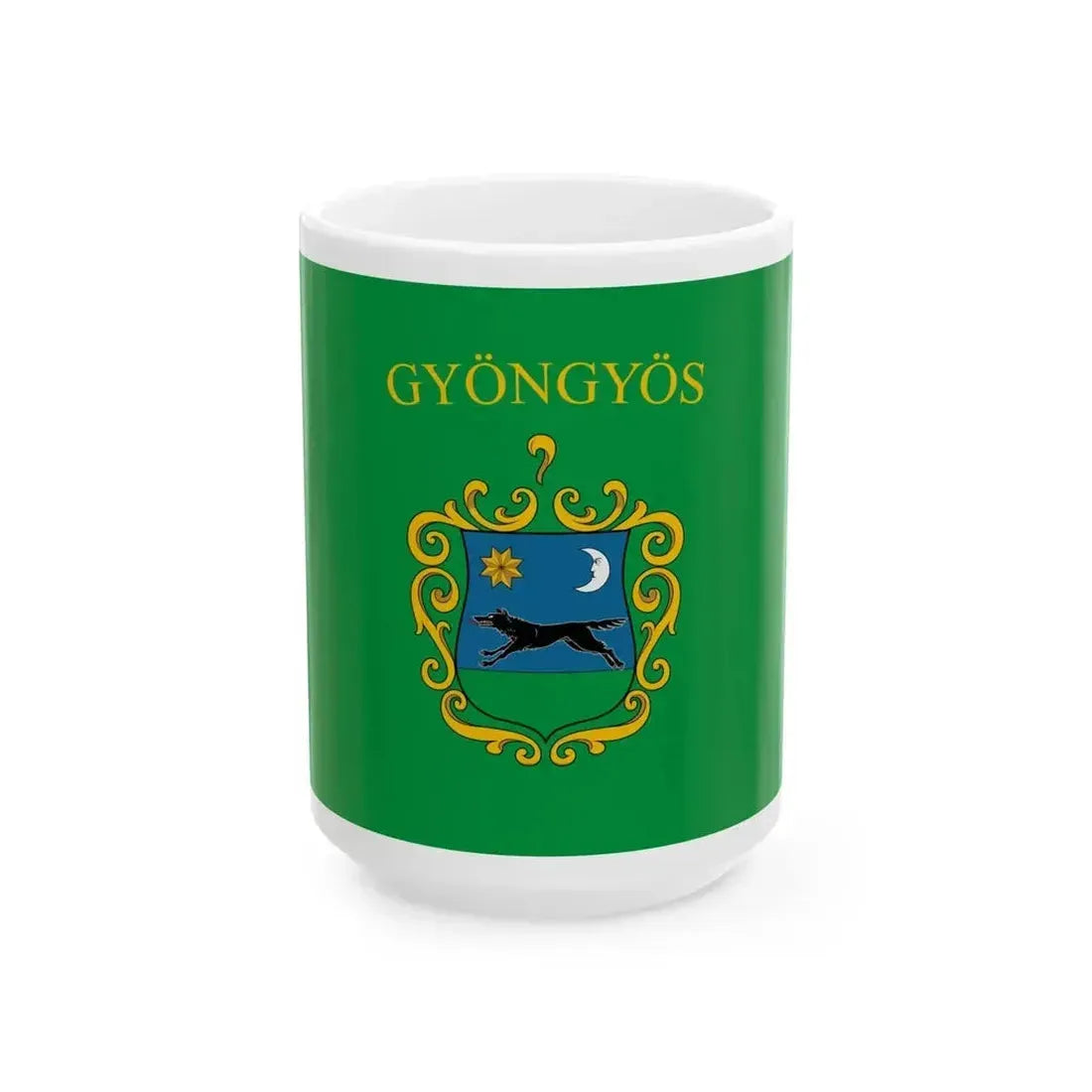 Flag of Gyongyos (Hungary) White Coffee Mug 15oz - Go Mug Yourself