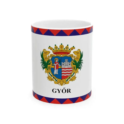Flag of Gyor 2-1 aspect ratio (Hungary) White Coffee Mug 11oz - Go Mug Yourself