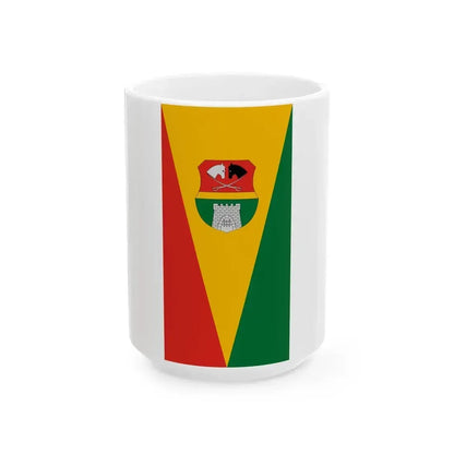 Flag of Gyorvar vertical (Hungary) White Coffee Mug 15oz - Go Mug Yourself