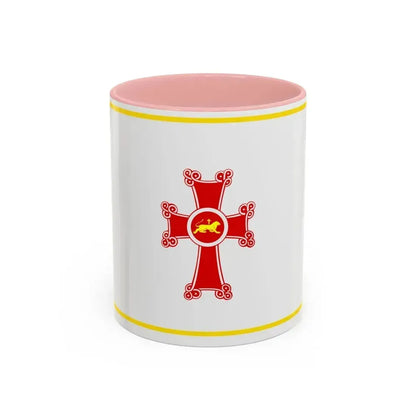 Flag of Gyumri Armenia - Accent Coffee Mug 11oz Pink - Go Mug Yourself