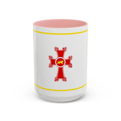 Flag of Gyumri Armenia - Accent Coffee Mug 15oz Pink - Go Mug Yourself
