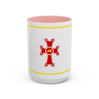 Flag of Gyumri Armenia - Accent Coffee Mug 15oz Pink - Go Mug Yourself