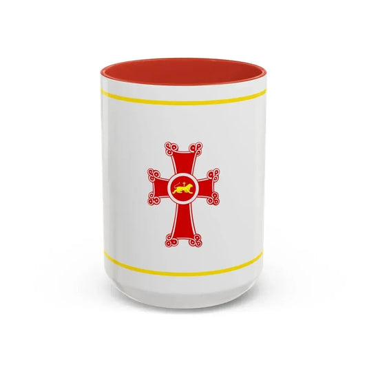Flag of Gyumri Armenia - Accent Coffee Mug 15oz Red - Go Mug Yourself