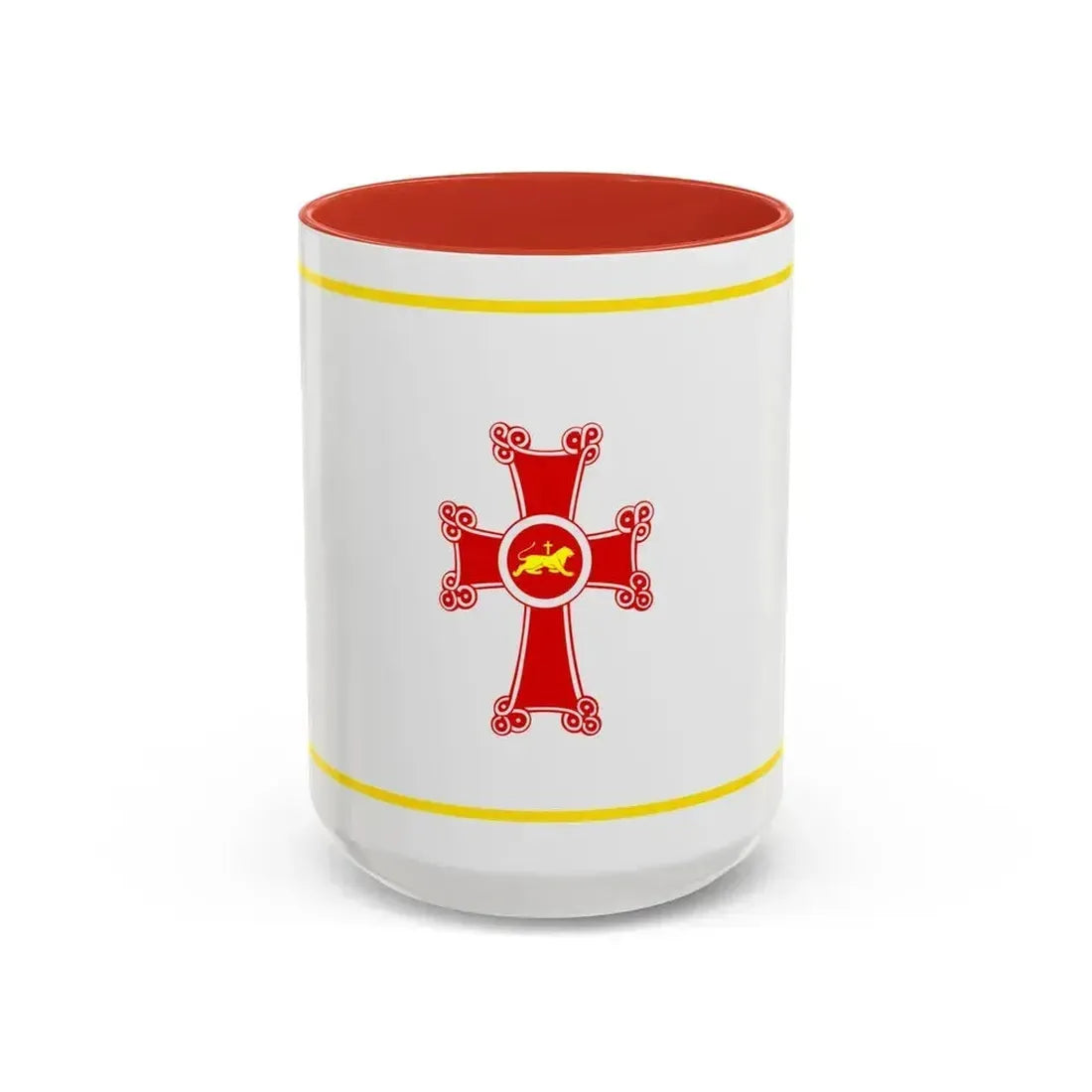 Flag of Gyumri Armenia - Accent Coffee Mug 15oz Red - Go Mug Yourself