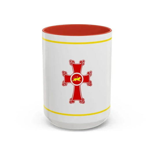 Flag of Gyumri Armenia - Accent Coffee Mug 15oz Red - Go Mug Yourself