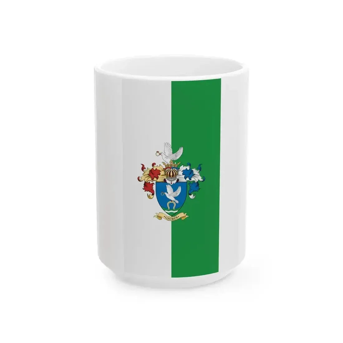 Flag of Gyurus (Hungary) White Coffee Mug 15oz - Go Mug Yourself