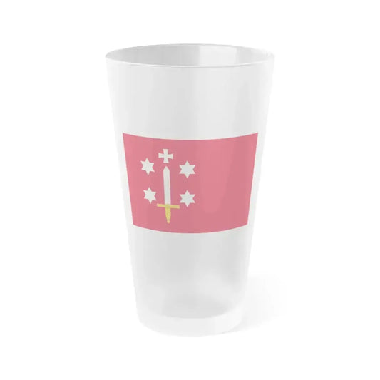Flag of Haarlem the capital of the province of North Holland Netherlands - Frosted Pint Glass 16oz 16oz Frosted - Go Mug Yourself