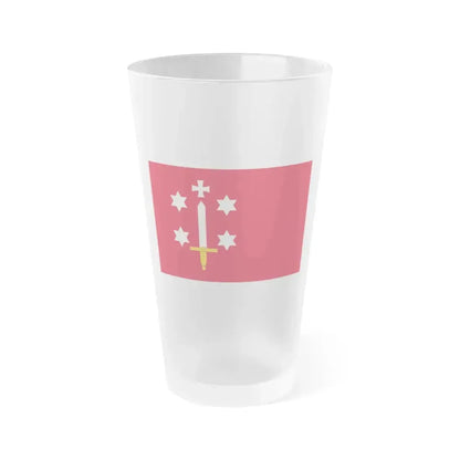 Flag of Haarlem the capital of the province of North Holland Netherlands - Frosted Pint Glass 16oz - Go Mug Yourself