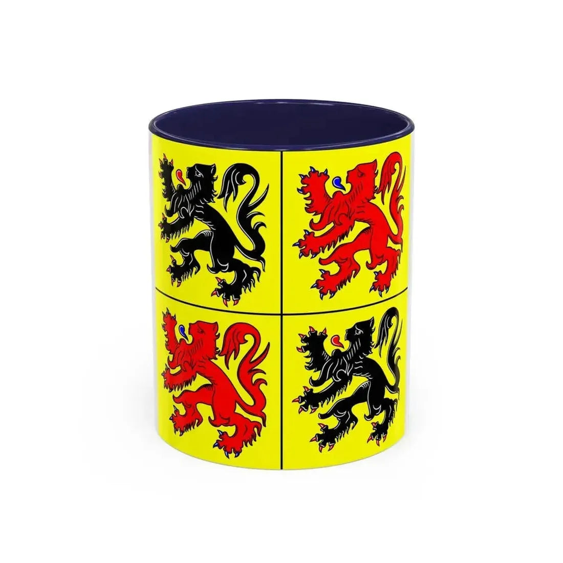 Flag of Hainaut Belgium - Accent Coffee Mug 11oz Navy - Go Mug Yourself