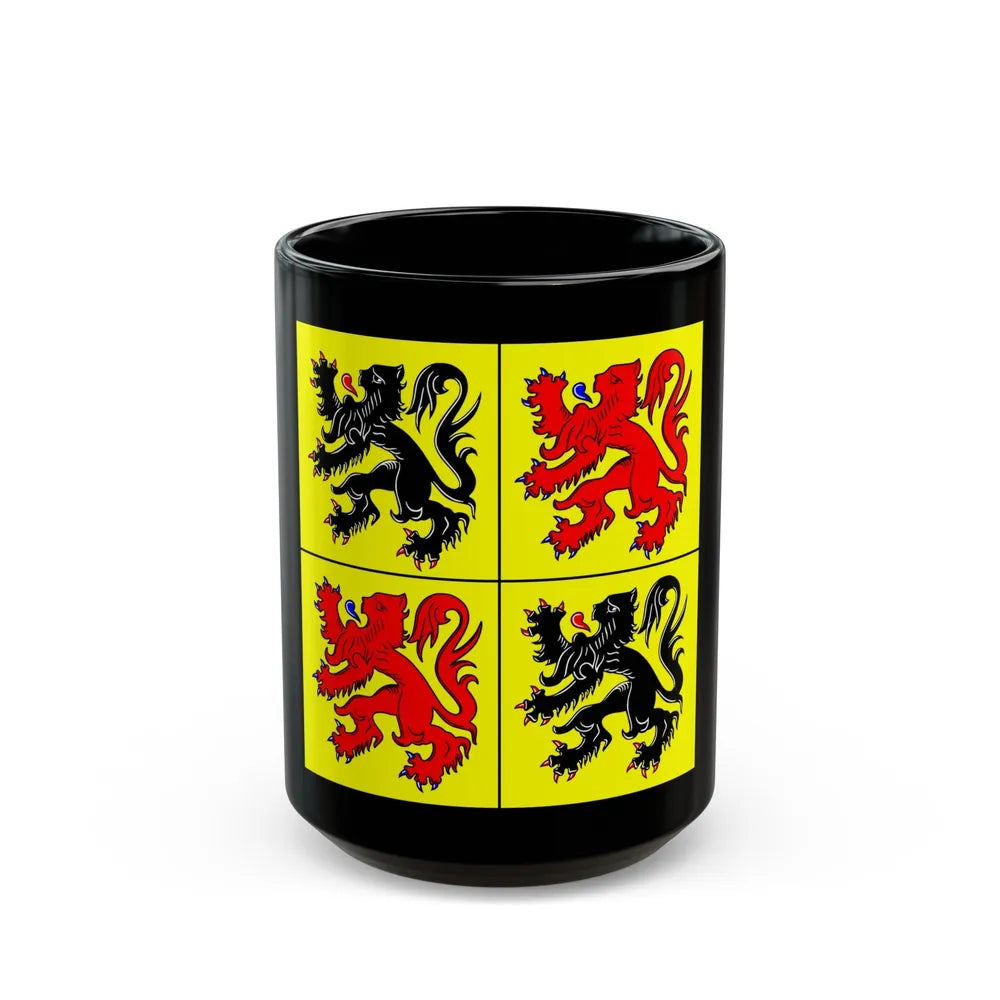 Flag of Hainaut Belgium - Black Coffee Mug-15oz-Go Mug Yourself