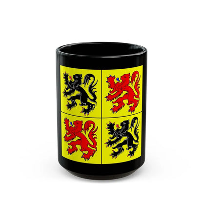 Flag of Hainaut Belgium - Black Coffee Mug-15oz-Go Mug Yourself