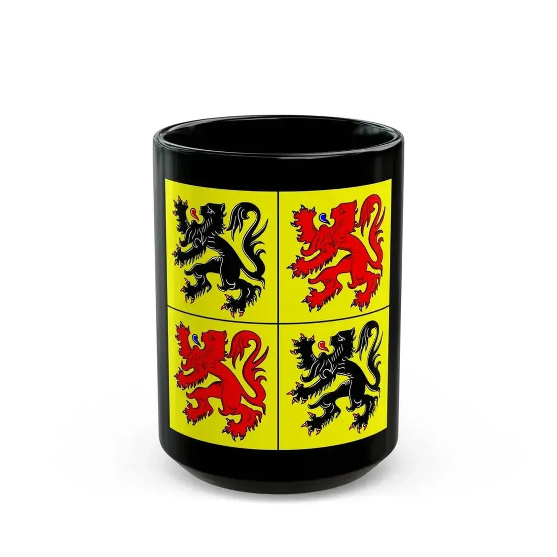Flag of Hainaut Belgium - Black Coffee Mug 15oz - Go Mug Yourself