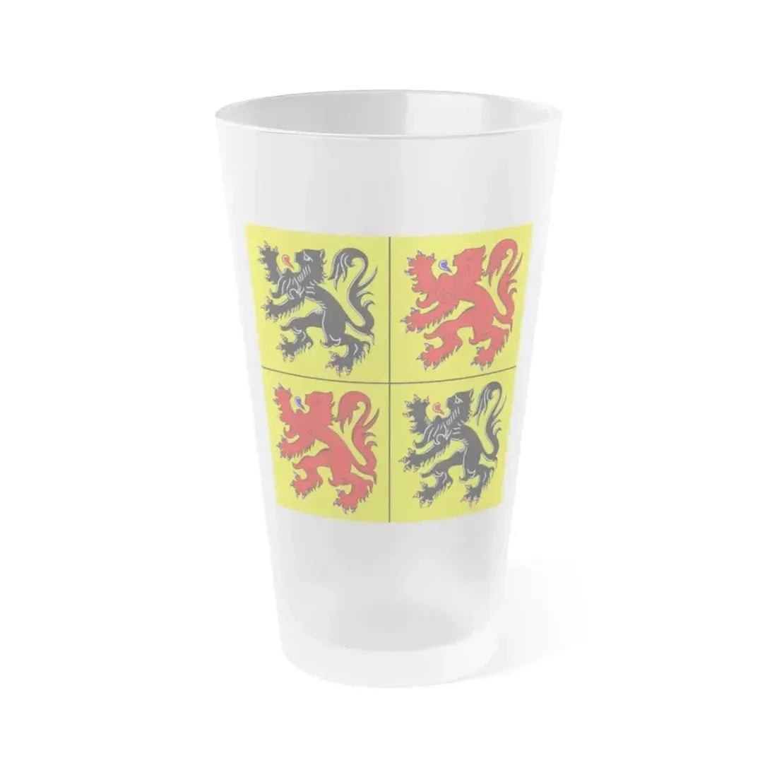 Flag of Hainaut Belgium - Frosted Pint Glass 16oz 16oz Frosted - Go Mug Yourself