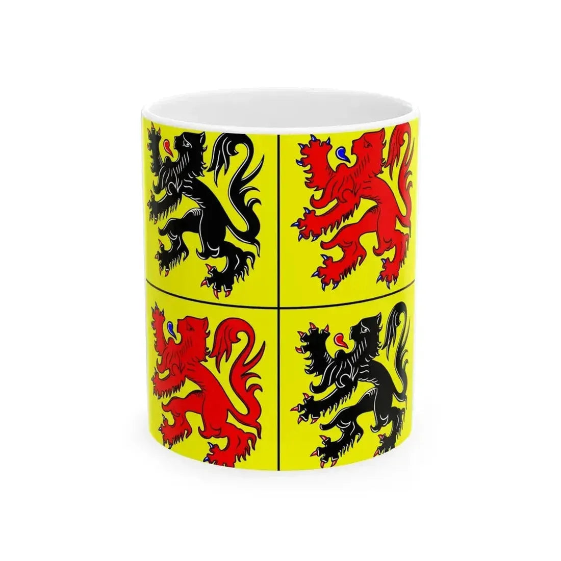 Flag of Hainaut (Belgium) White Coffee Mug 11oz - Go Mug Yourself
