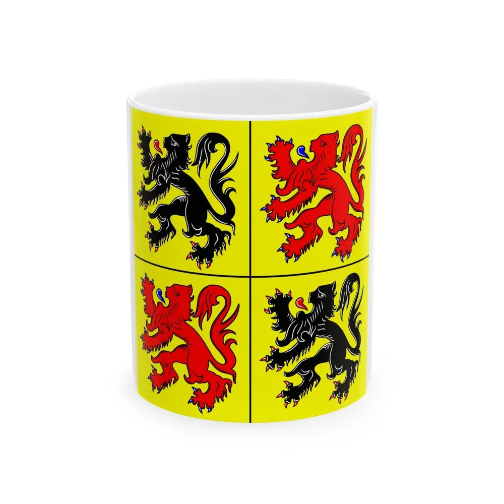 Flag of Hainaut Belgium - White Coffee Mug-11oz-Go Mug Yourself