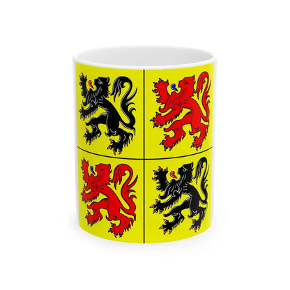 Flag of Hainaut Belgium - White Coffee Mug-11oz-Go Mug Yourself