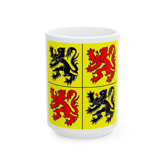 Flag of Hainaut Belgium - White Coffee Mug-15oz-Go Mug Yourself