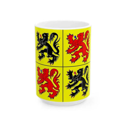 Flag of Hainaut (Belgium) White Coffee Mug 15oz - Go Mug Yourself