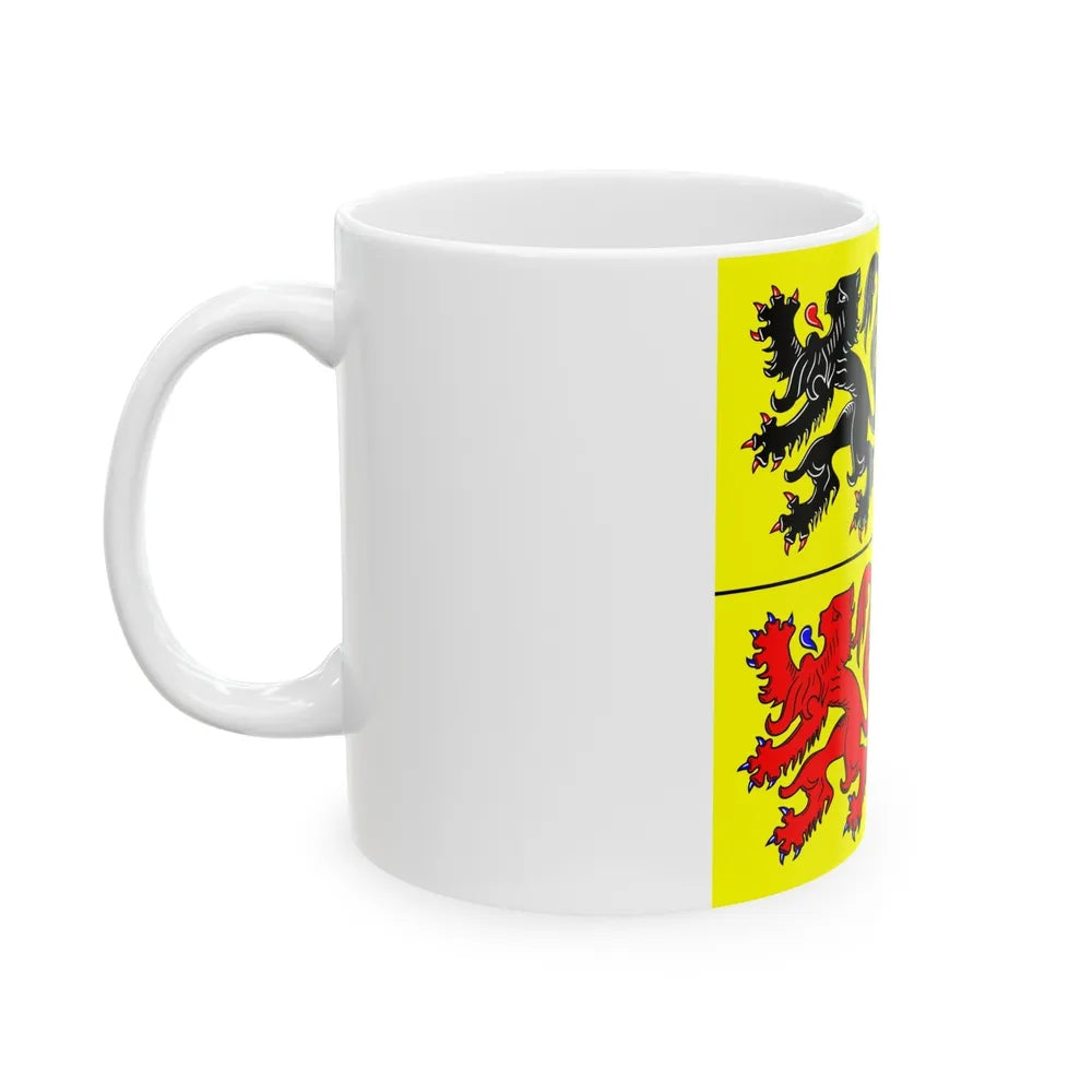 Flag of Hainaut Belgium - White Coffee Mug-Go Mug Yourself