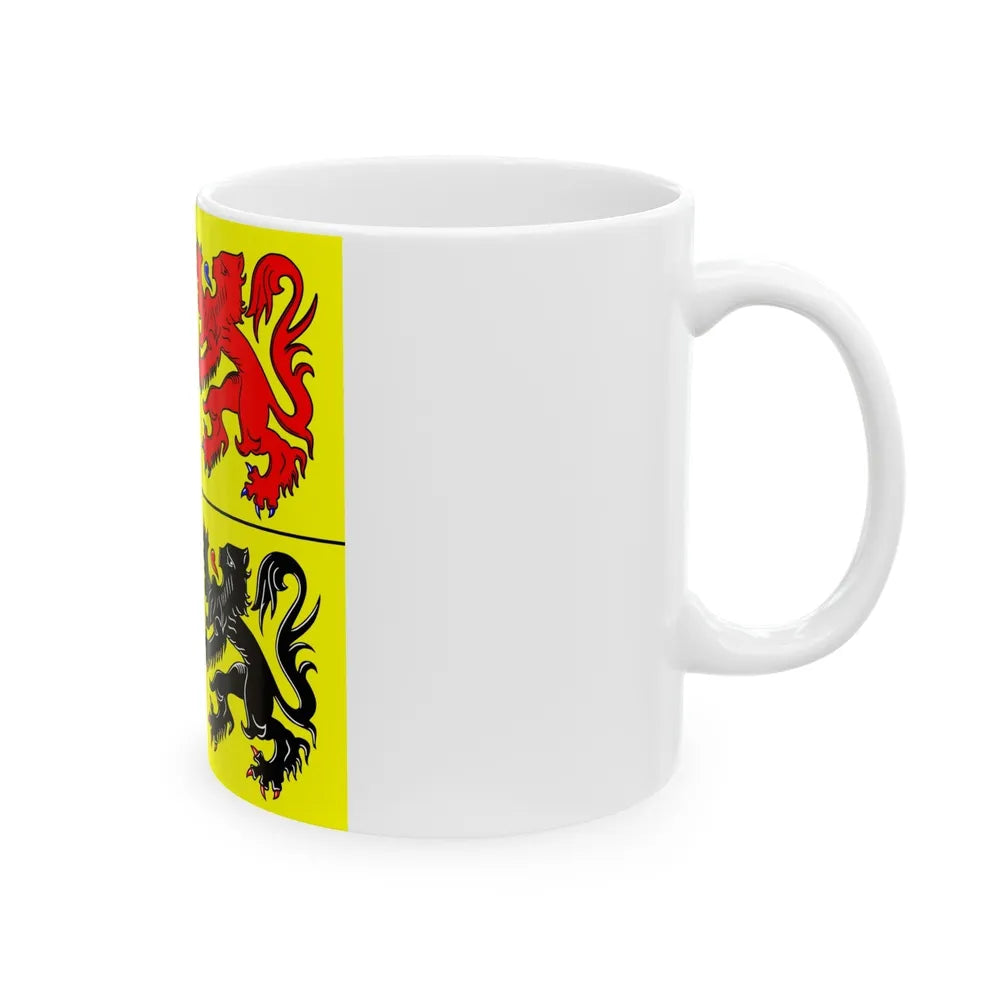 Flag of Hainaut Belgium - White Coffee Mug-Go Mug Yourself