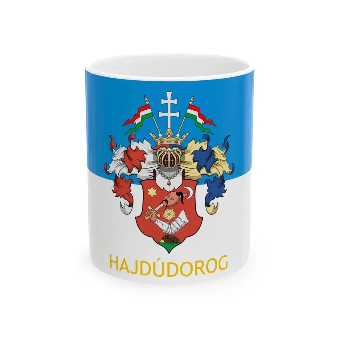 Flag of Hajdudorog (Hungary) White Coffee Mug 11oz - Go Mug Yourself