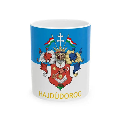 Flag of Hajdudorog (Hungary) White Coffee Mug 11oz - Go Mug Yourself