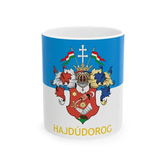 Flag of Hajdudorog (Hungary) White Coffee Mug 11oz - Go Mug Yourself