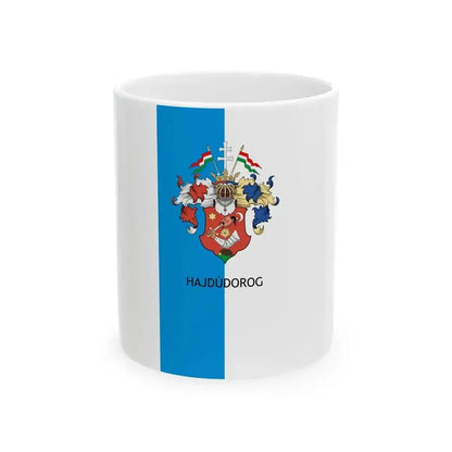 Flag of Hajdudorog vertical (Hungary) White Coffee Mug 11oz - Go Mug Yourself