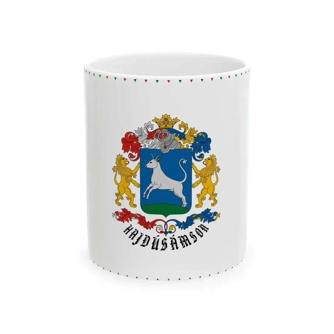 Flag of Hajdusamson (Hungary) White Coffee Mug 11oz - Go Mug Yourself