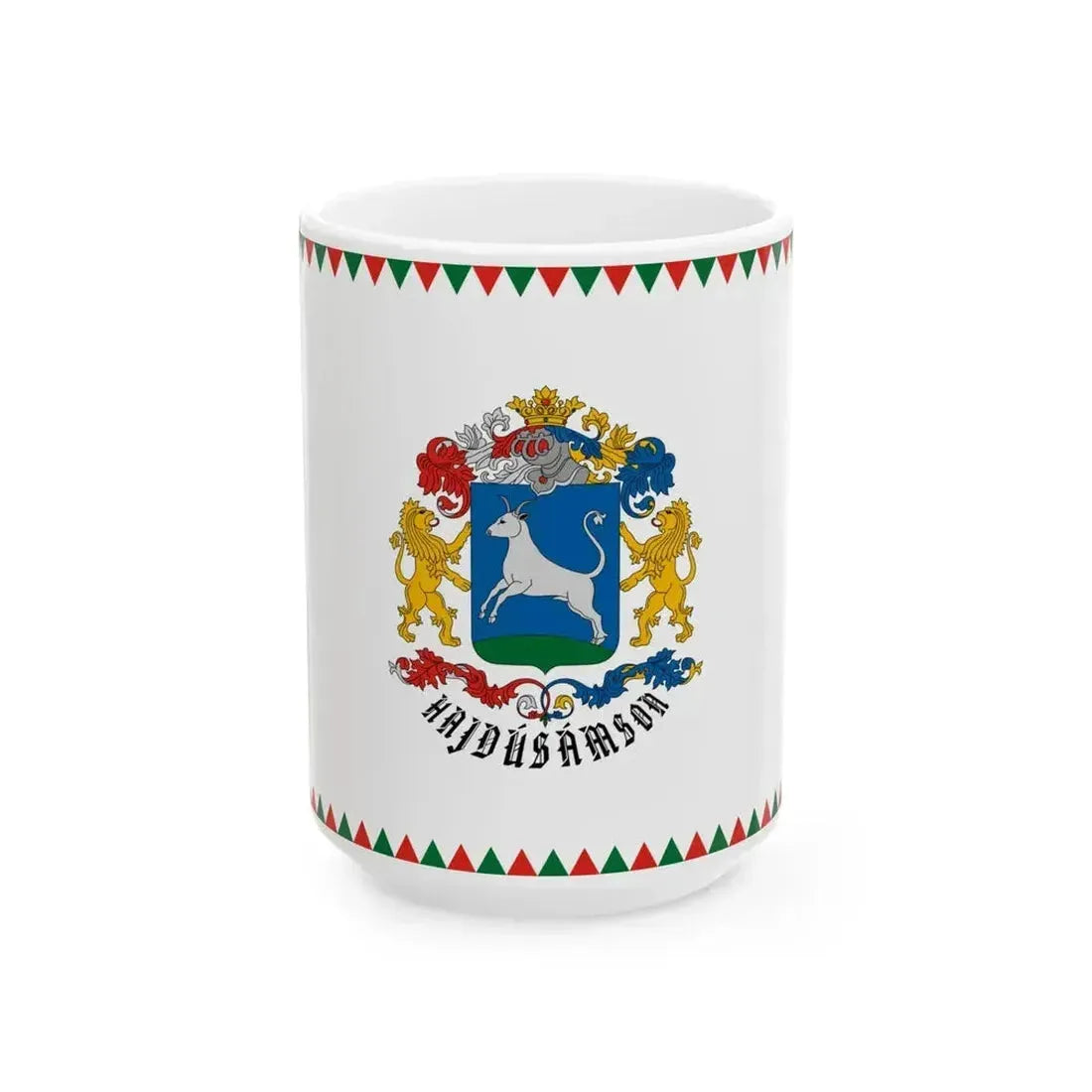 Flag of Hajdusamson variant (Hungary) White Coffee Mug 15oz - Go Mug Yourself