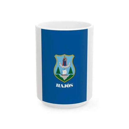 Flag of Hajos (Hungary) White Coffee Mug 15oz - Go Mug Yourself