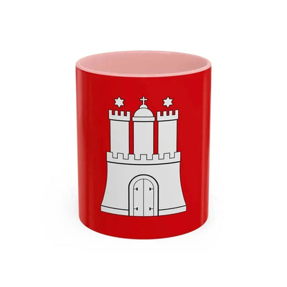 Flag of Hamburg Germany - Accent Coffee Mug 11oz Pink - Go Mug Yourself