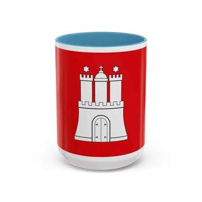 Flag of Hamburg Germany - Accent Coffee Mug 15oz Light Blue - Go Mug Yourself
