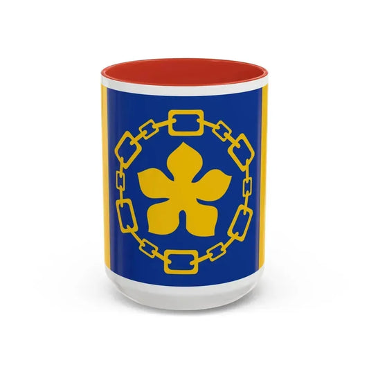 Flag of Hamilton Canada - Accent Coffee Mug 15oz Red - Go Mug Yourself