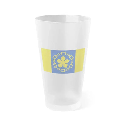 Flag of Hamilton Canada - Frosted Pint Glass 16oz 16oz Frosted - Go Mug Yourself