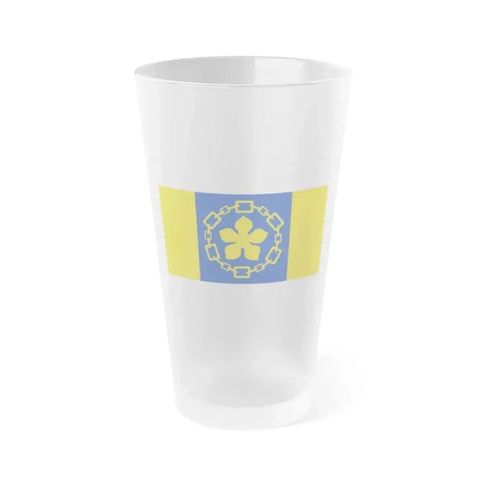 Flag of Hamilton Canada - Frosted Pint Glass 16oz 16oz Frosted - Go Mug Yourself
