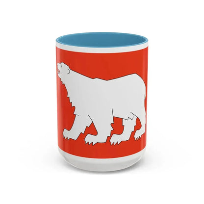 Flag of Hammerfest Troms og Finnmark Norway - Accent Coffee Mug 15oz Light Blue - Go Mug Yourself