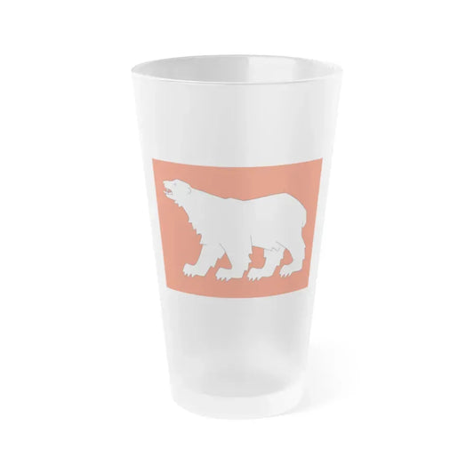 Flag of Hammerfest Troms og Finnmark Norway - Frosted Pint Glass 16oz 16oz Frosted - Go Mug Yourself