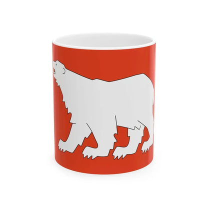 Flag of Hammerfest Troms og Finnmark Norway - White Coffee Mug 11oz - Go Mug Yourself