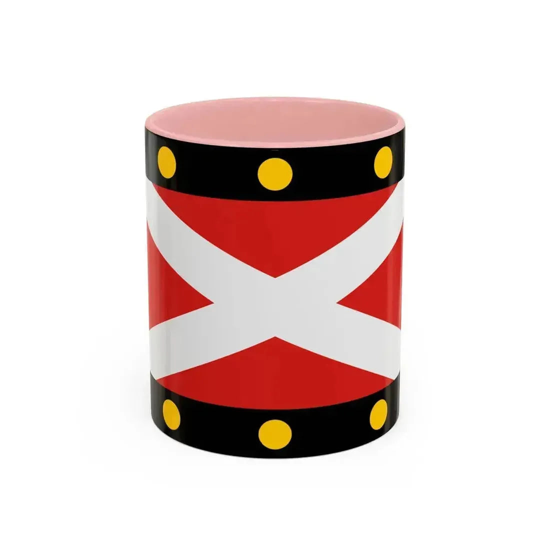 Flag of Hampton Poyle UK - Accent Coffee Mug 11oz Pink - Go Mug Yourself