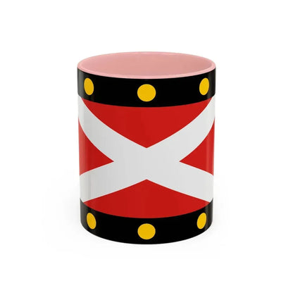 Flag of Hampton Poyle UK - Accent Coffee Mug 11oz Pink - Go Mug Yourself